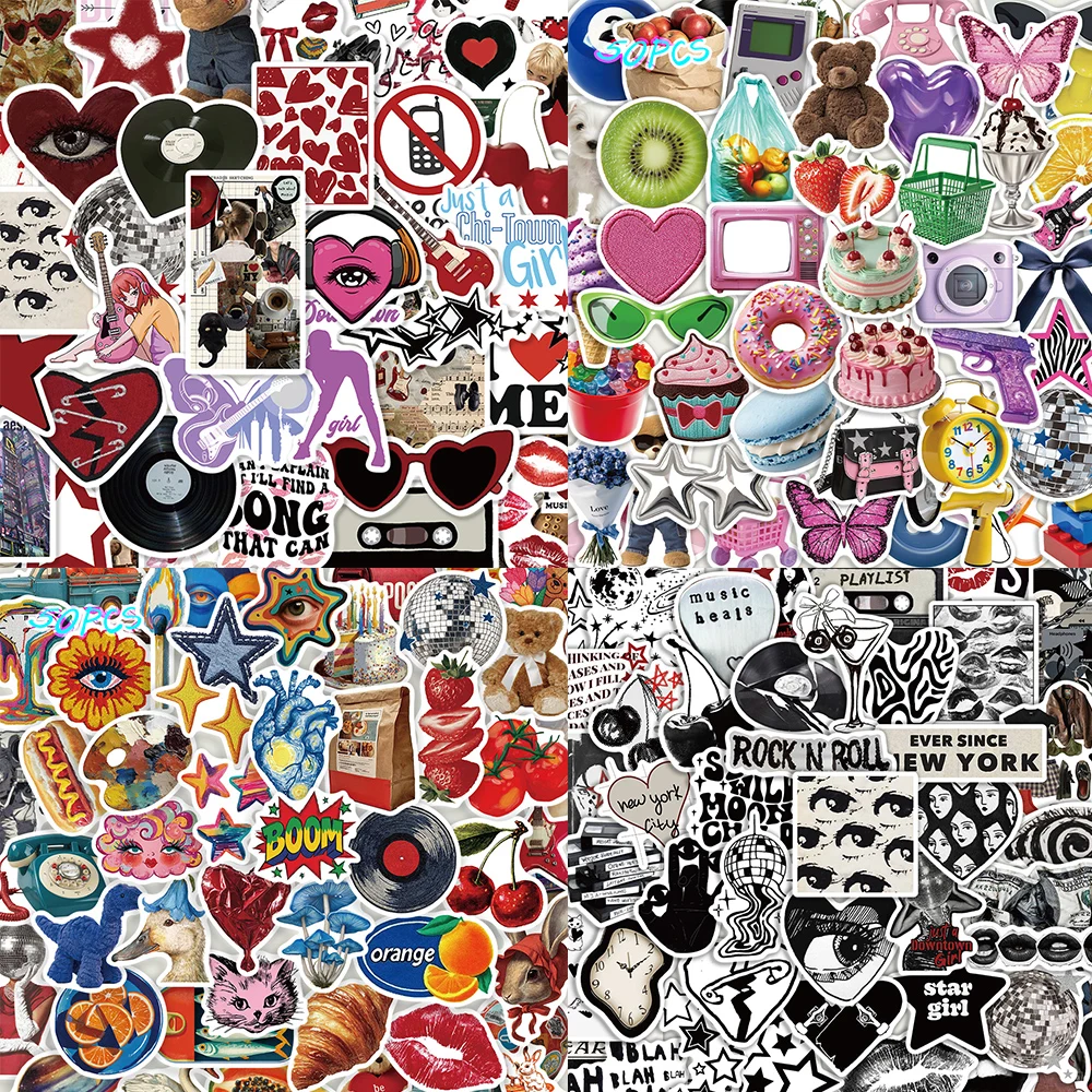 

﻿ 200pcs Y2K cartoon creative hand drawn DIY stickers decorating phone cases, laptops, guitars, stickers