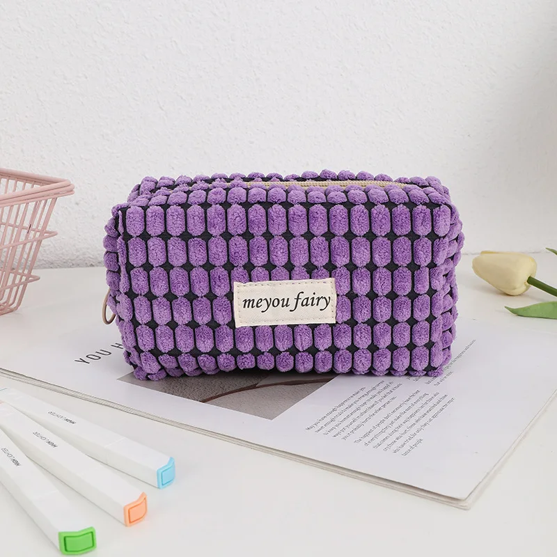 2025 Cute Plush Travel Cosmetic Lipstick Skincare Storage Bag Toiletry Kit Women Makeup Handbags Organizer Pouch Bag Pencil Case