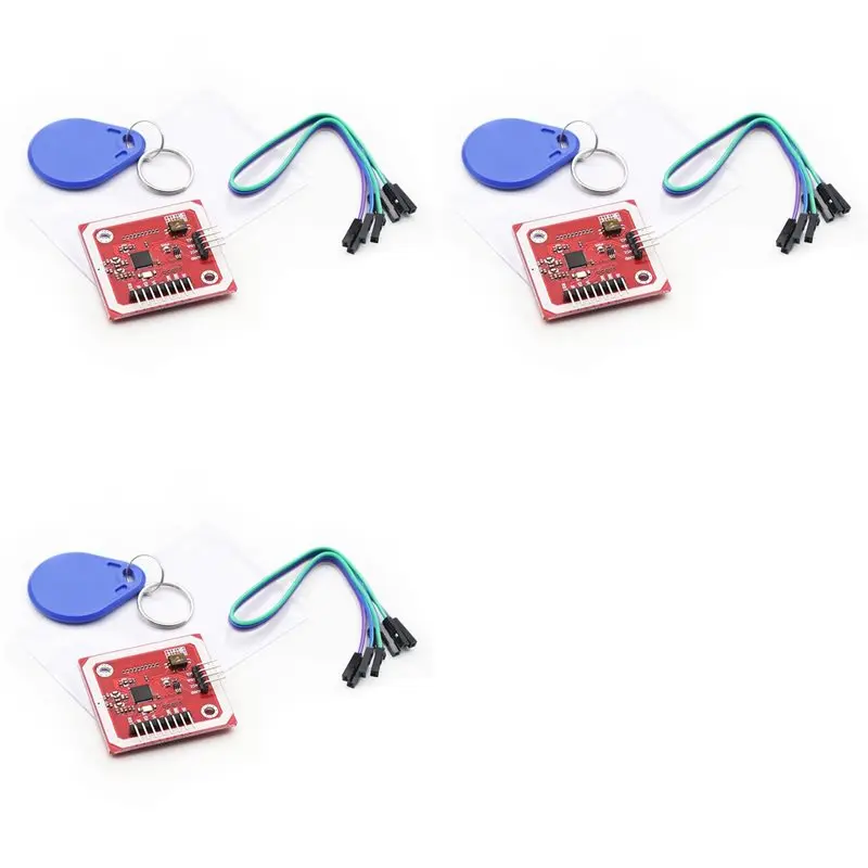 

A37T-3Set PN532 RFID Wireless Module V3 User Kits Read/Write Mode IC S50 Card PCB Attenna IIC SPI HSU