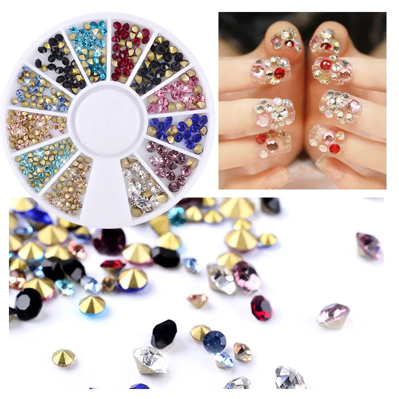 10G Nail Art Decoratie Mix Grootte Mix Colour Nail Rhinestones Nail Glas Diamond Crystal