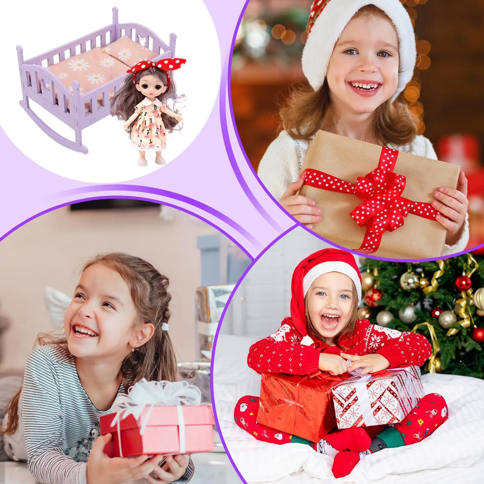 Culla per bambole Mobili interattivi Piccola casetta da gioco Letto per bambole per bambini Ragazzi Gioco di ruolo per bambini Casa Asilo nido Sala giochi interna