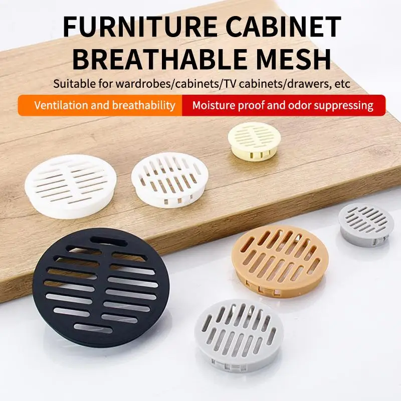 Ventilation Grille 10 PCS Rectangular Breathable Mesh Plastic 35/50mm Cabinet Wardrobe Air Vent Home Improvement
