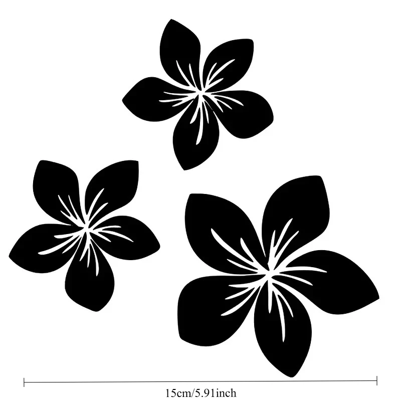 Plumeria Flower Vinyl Car Stickers Waterproof UV Resistant Floral Decor Decals for Car Motorcycle Laptop Water Bottle