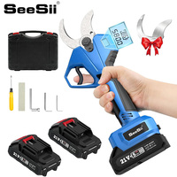 SEESII 21V 40mm 25mm Cordless Electric Pruner Brushless Electric Scissors Tree Branches Bonsai Cutter Compatible Makita Battery