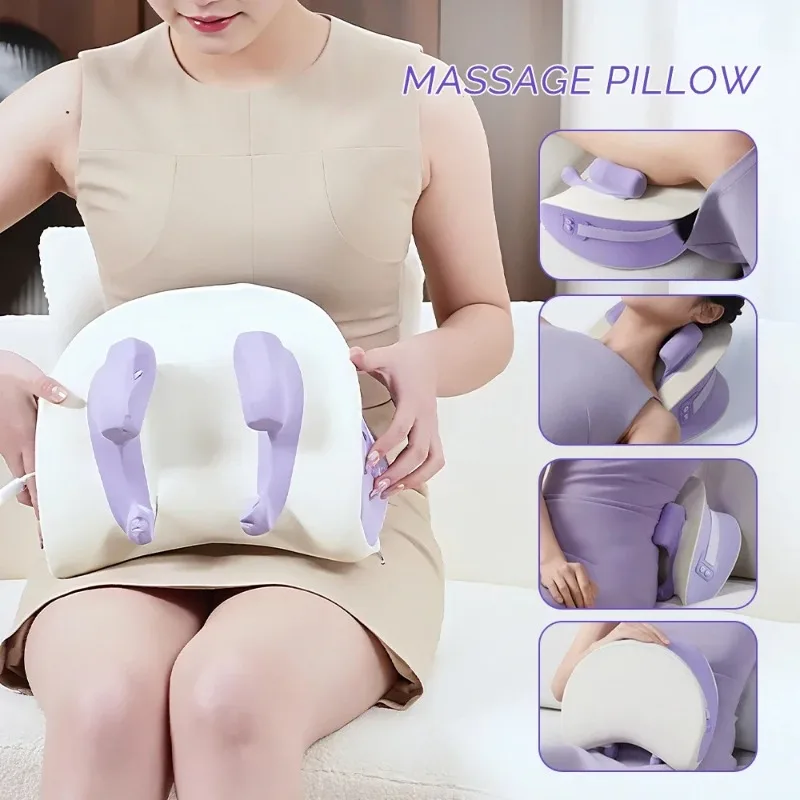 

【Хит продаж】 НОВИНКА 2026: Перезаряжаемая массажная подушка для шеи и шейного отдела позвоночника, 6D эргономичный массажер для шеи и плеч, для талии, ног и трапециевидных мышц