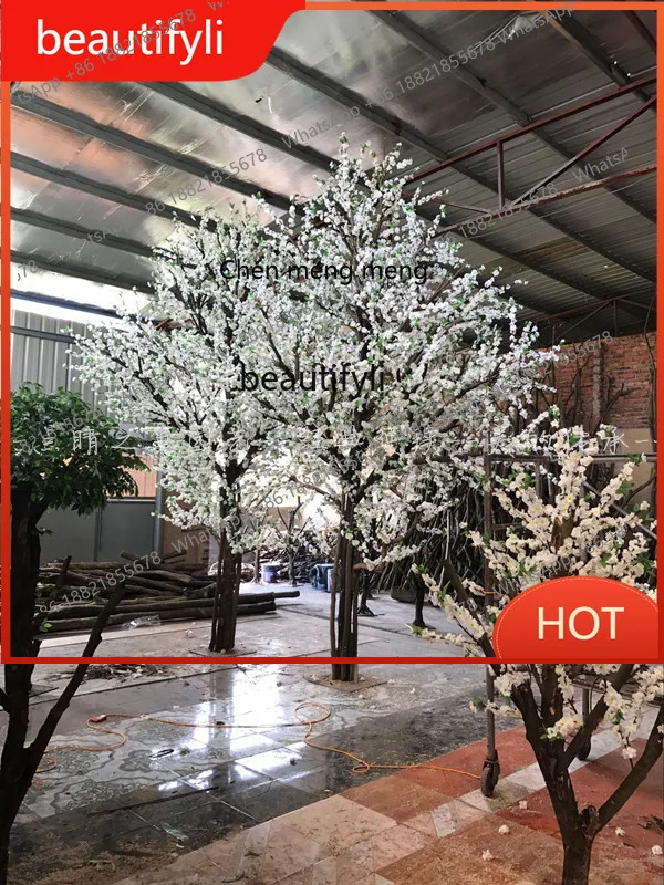 

G8578 Artificial Green Plant Pear Flower Pear Flower Branch Size Hotel Lobby Merchant Living Room Festival Ornament Furnishing