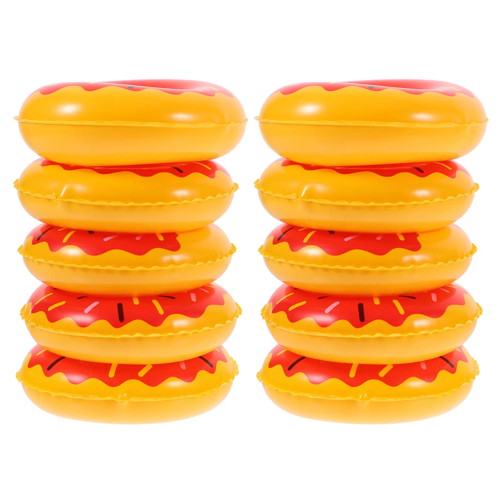 10Pcs Mini Swim Rings Bright Vivid Colors Comfortable Touch Safe Rounded Edges for Mini House Ornaments Dollhouse Decoration