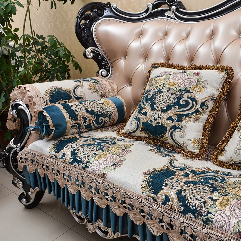 

Sofa Cover European Jacquard Fabric Non Slip Sofa Covers Living Room Couch Cover Slipcovers Lace Sofa Protector Home Decoration