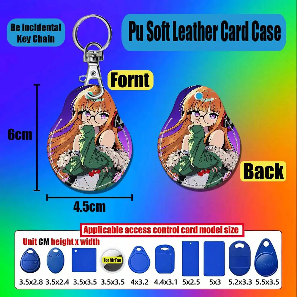 For Persona 5 Joker Futaba Sakura For Air Tag Case Card Holder Keychain ID Badge Credit Bank Access For AirTag Case Shell