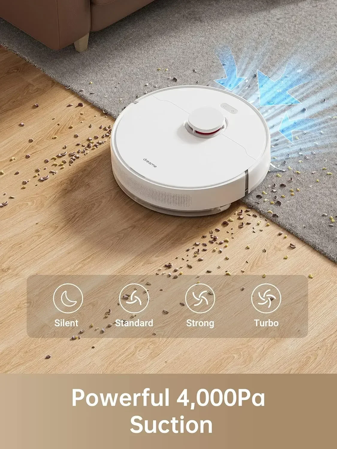 Dreame-Aspirateur et serpillière robot D10 Plus, avec base à vidage automatique, autonomie de 45 jours de livres, 4000 Pa