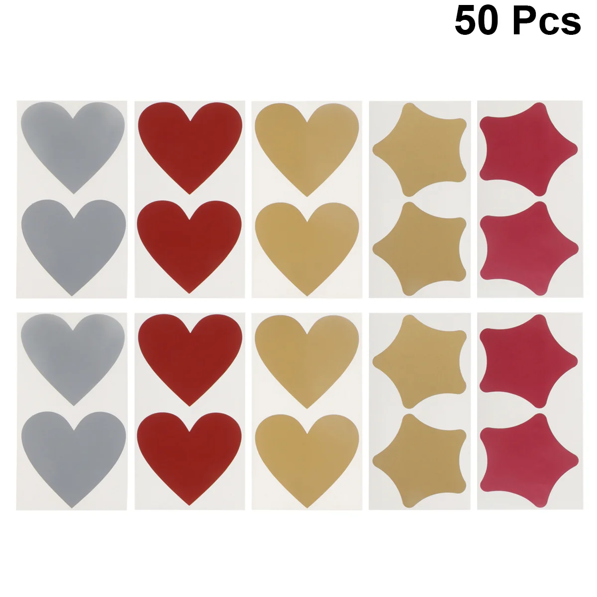 

50Pcs Scratch-Off Stickers Star Heart Pattern DIY Kids Crafts Gender Shower Wedding Fundraising Peel