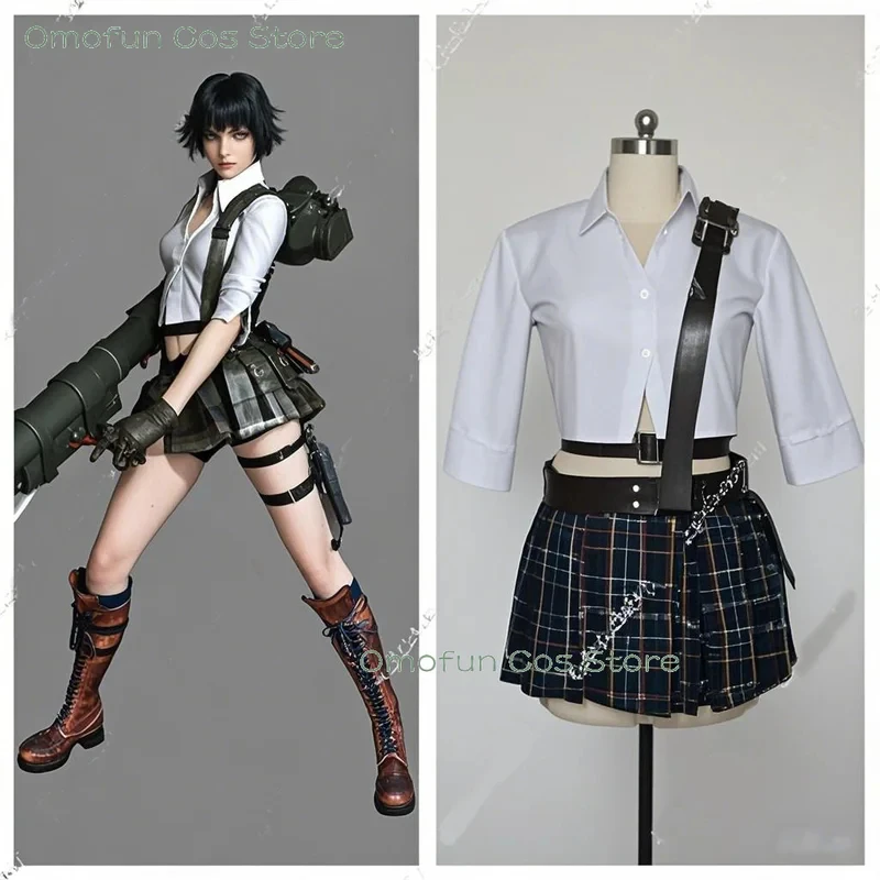 

ABC123DMC Lady Cosplay Boots Costume Wig Skirt Mary Ann Game Devil Hunter May Cry Women Halloween Party Anime Event Ro3;b,6/k'5;
