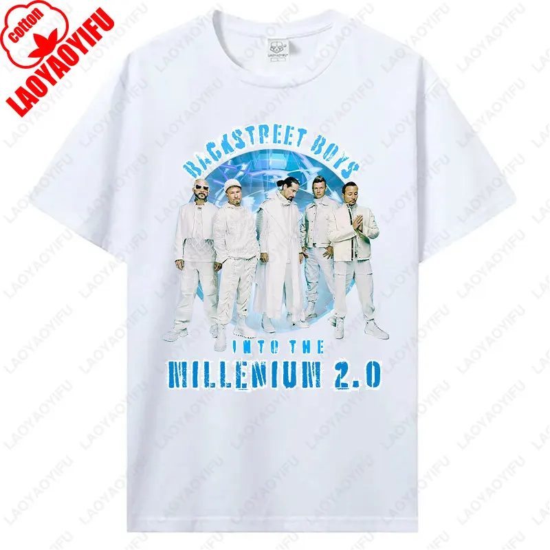 Backstreet Boys Millennium Tour Muziek Vintage T-shirt Mannen Vrouwen Hipster Populaire Tops Zomer Mode Streetwear Unisex Tees Gift