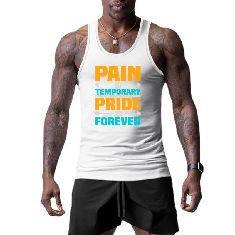 

Summer Gyms Sports Men's Fashion Breathable Quick-drying Mesh Printed Round Neck Vest Slim Fit Spot