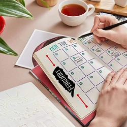 20 Pieces Journal Templates Scrapbooking Stencil for DIY A5 Journal Planner Notebook Graffiti Painting DIY Craft Project