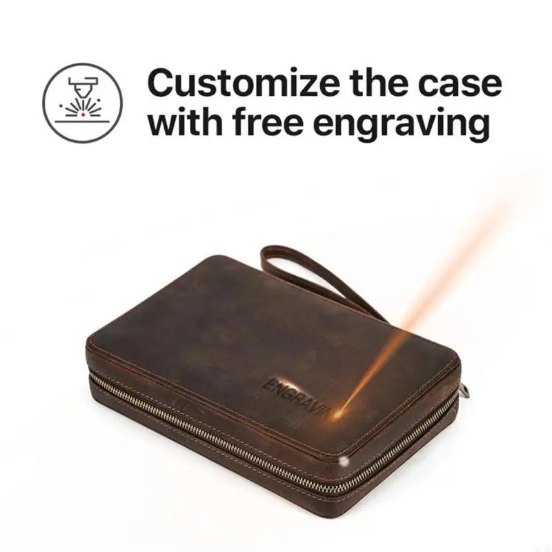  PU Leather Case For 12 Watch Straps Protector With Detachable Wrist Strap