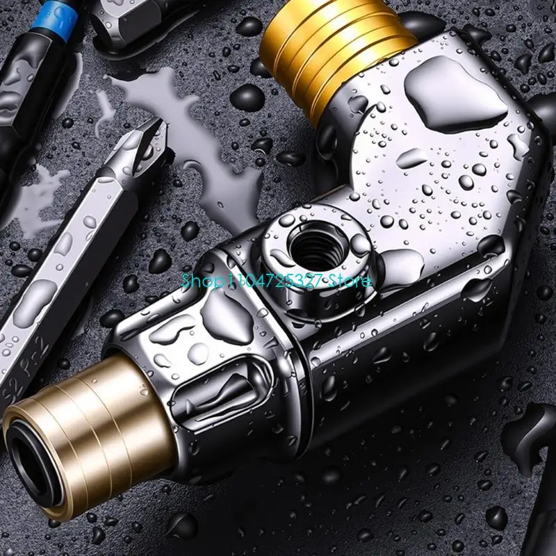 D8KF Aluminum Drill Attachment with 90-Degree Drive and Side Handle for Hole-Making and Fastening Tasks in Hard-to-Reach Corners
