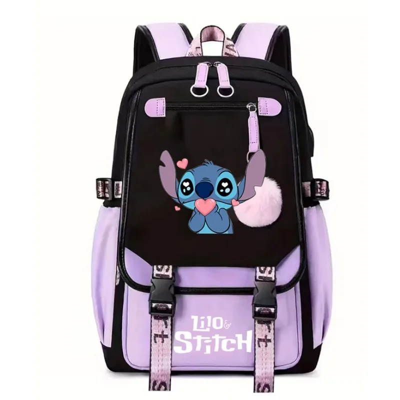 

MINISO Lilo Stitch рюкзак для мальчиков и девочек, школьная сумка в стиле аниме, подростковый рюкзак для ноутбука, женский рюкзак с героями мультфильмов, аниме-рюкзак большой вместимости