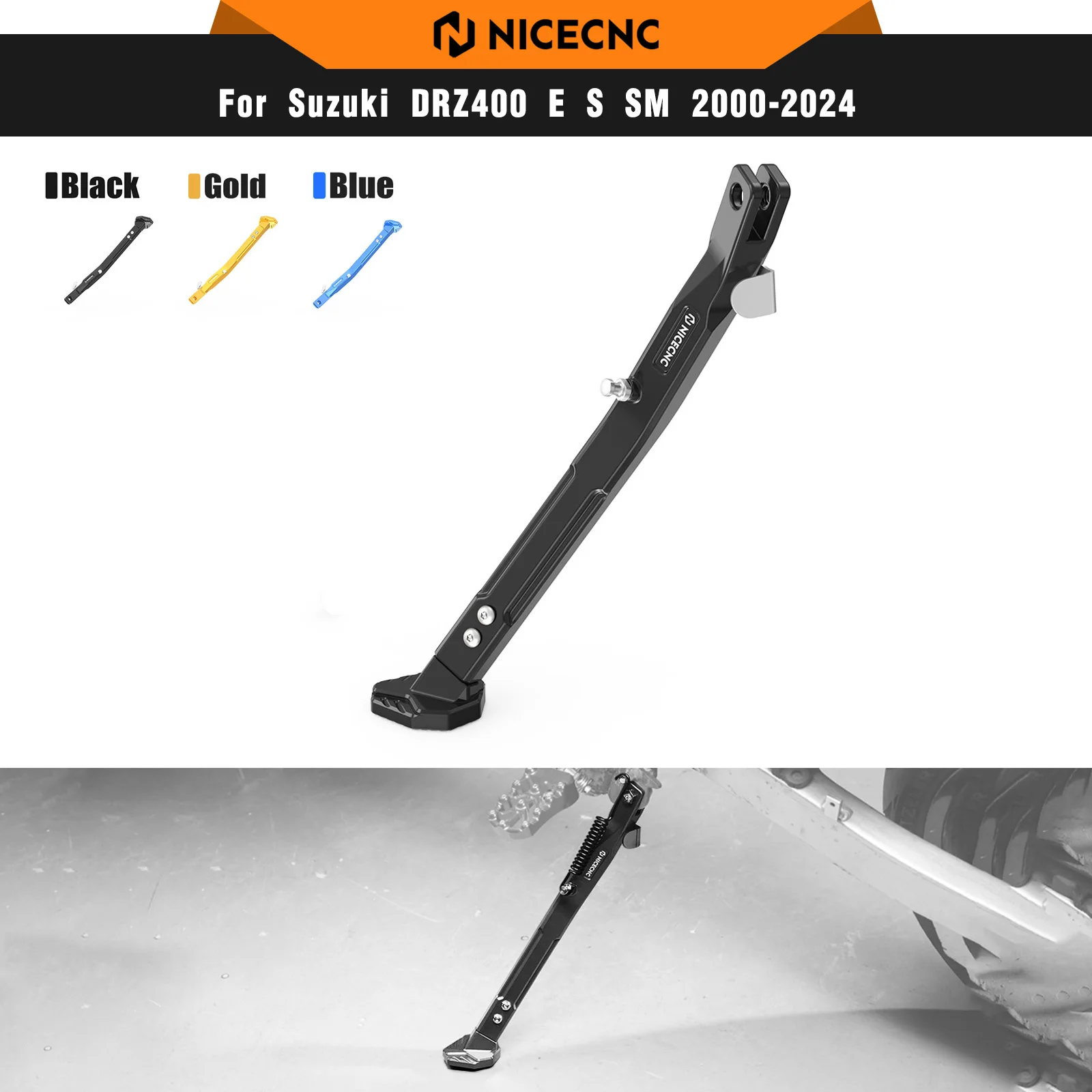 

For Suzuki DRZ400 DRZ400S DRZ400E DRZ400SM DRZ 400 E DRZ 400 S DRZ 400 SM 2000-2024 Motorcycle Adjustable Kickstand Side Stand