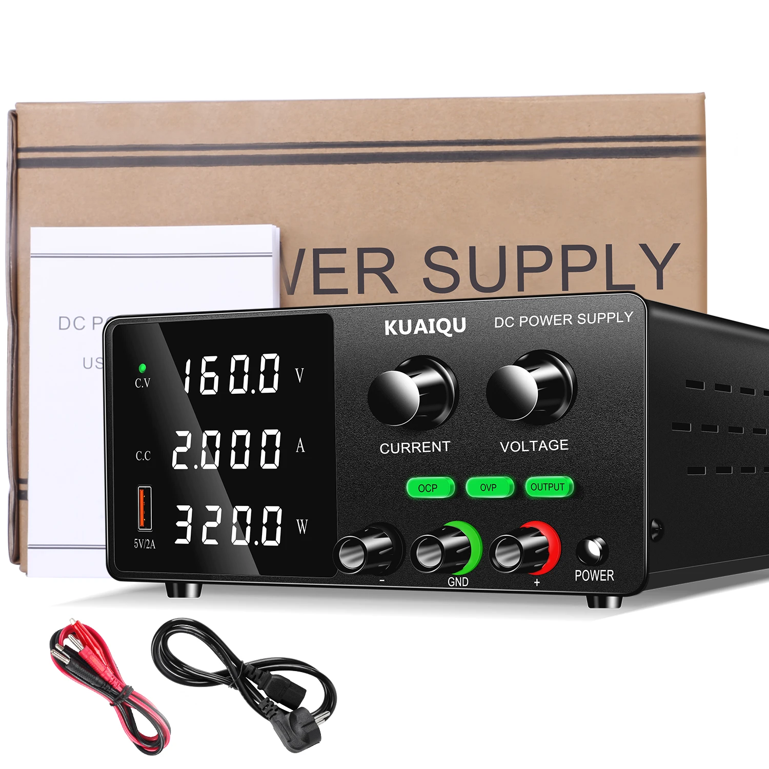 KUAIQU 0-30V 0-10A 0-300W Adjustable DC Power Supply OCP/OVP Bench Laboratory Switching Power Source For Repair PCB Testing image 6
