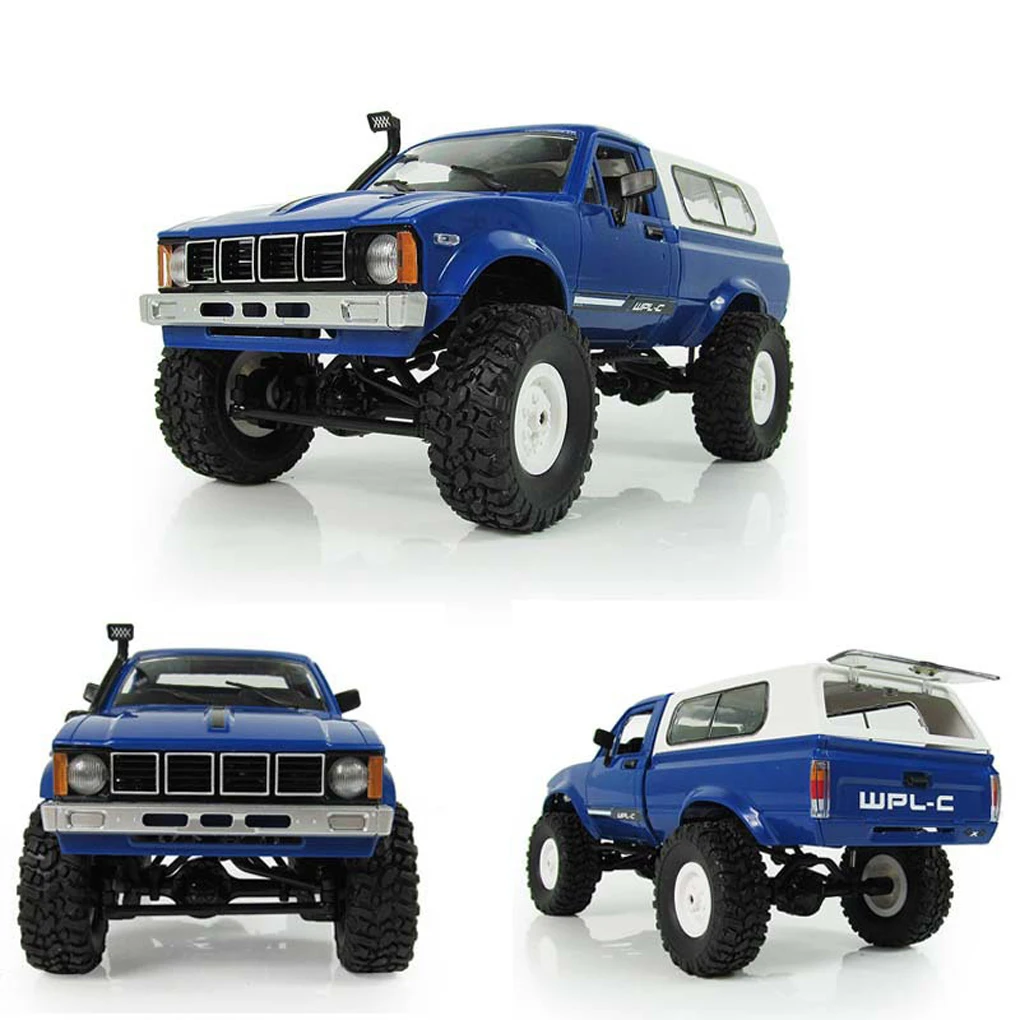 for WPL C24 Full Scale RC Car 1/16 2.4G 4WD Rock Crawler Electric Buggy Climbing Truck LED Light On-road RC Mud Truck For Kids