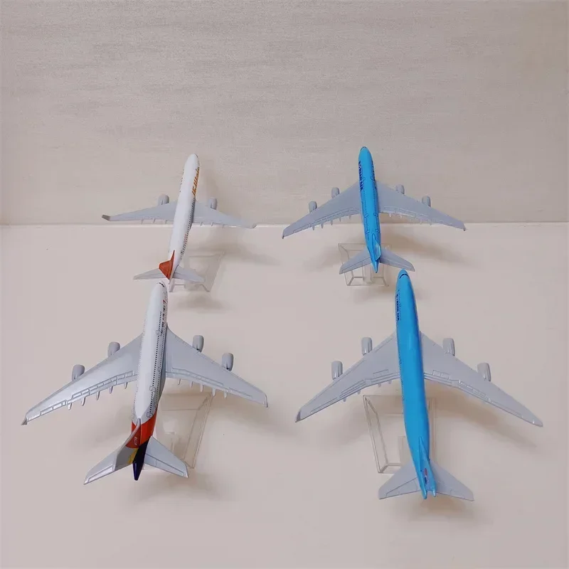 Boeing coreano B747 Airbus A380 JEJU JIN TWAY Boeing B737 SEOUL BUSAN Asiana Airbus A320 A380 Diecast Avião Modelo Avião 16cm