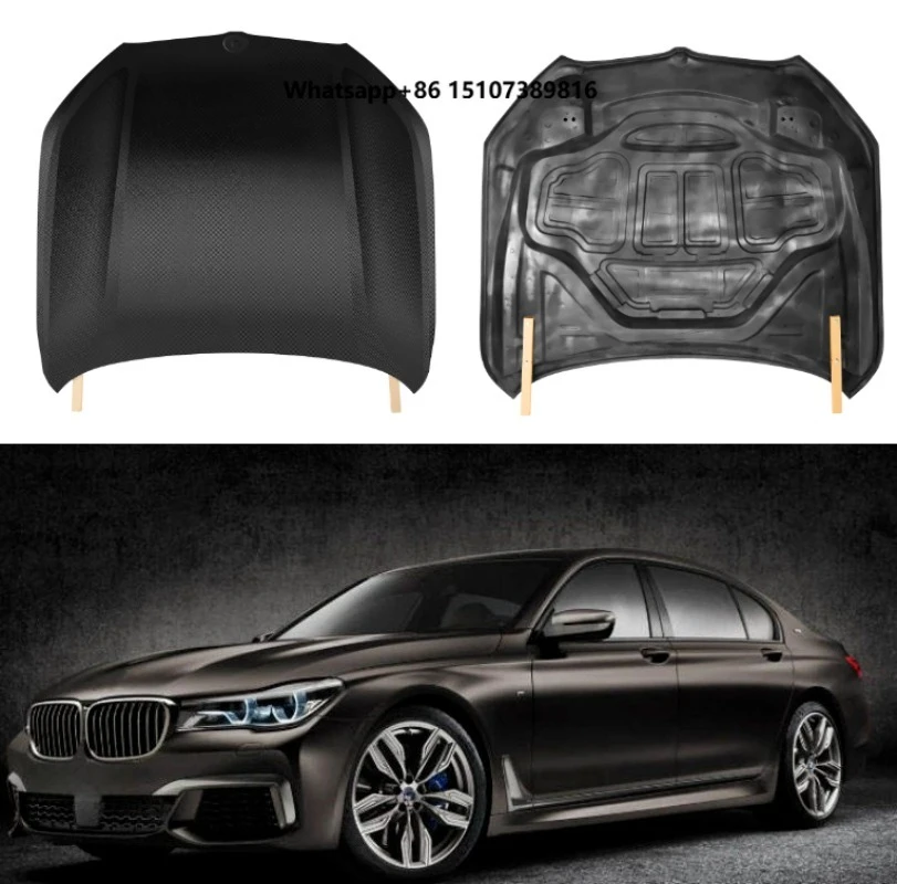 OEM Style Carbon Fiber Bonnet Hood G11 Front Hood Cover Replacement Engine Hood for 2019-2022 7 Series G11 G12 Car Body Kit