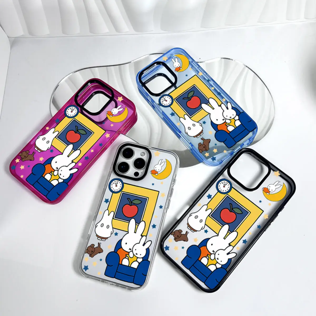

Мультяшный домашний диван Miffy Rabbit Iphone 13, 14, 15, 16, чехол для телефона Promax, прозрачный защитный чехол с защитой от падения, акриловый твердый корпус