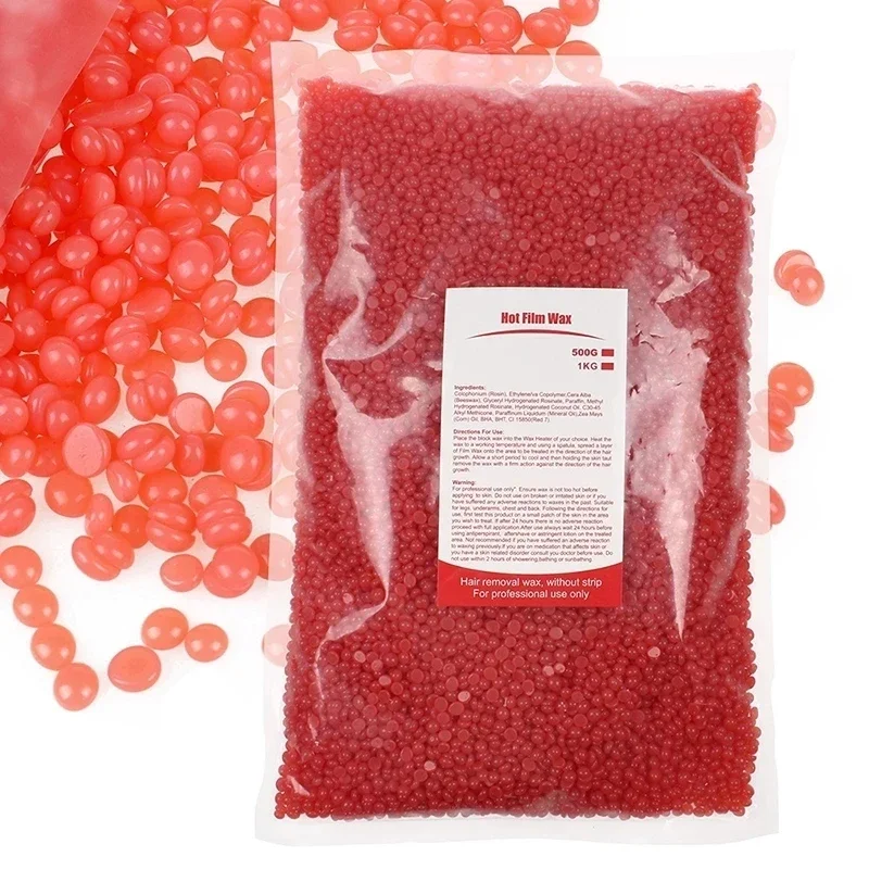 500g de cire dure haricots solide épilateur sans bande dépilatoire Film chaud cire perle épilation pour tout le corps Bikini visage jambe sourcil