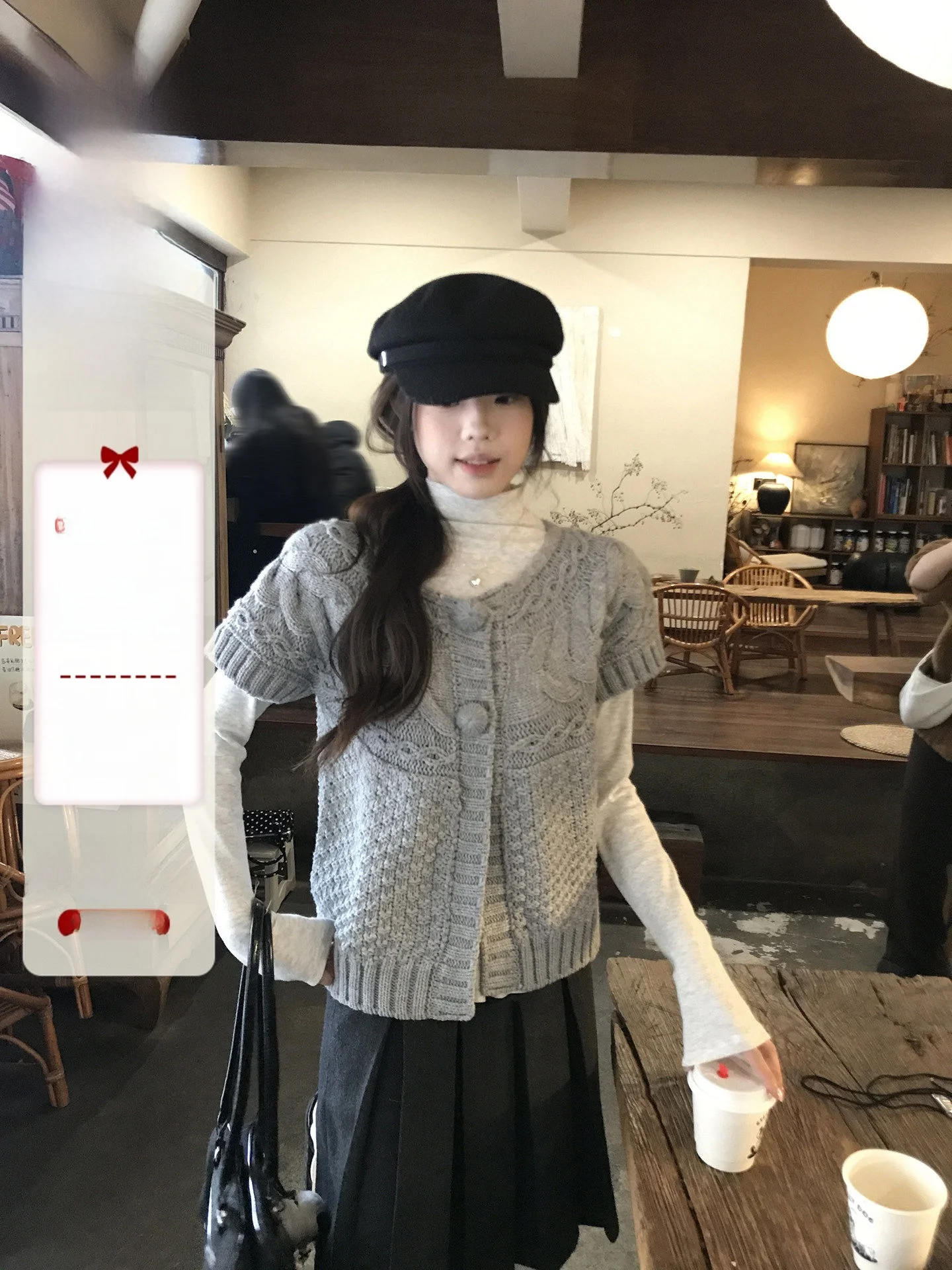 

Early Spring Women's Knitted Sweater Cardigan ort Sve Twist Flower Slim Fit Two Piece Set Korean Sle Faion Ensemble
