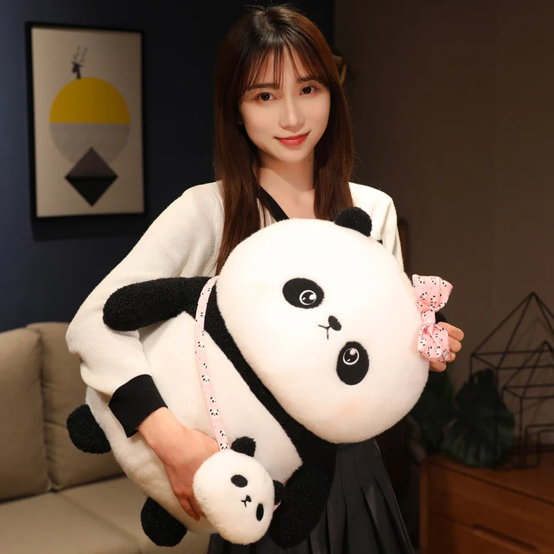 22-45 cm nieuwe panda knuffel knuffeldier zachte knuffel schattige panda met tas kussen speelgoed verjaardag Valentijn cadeau