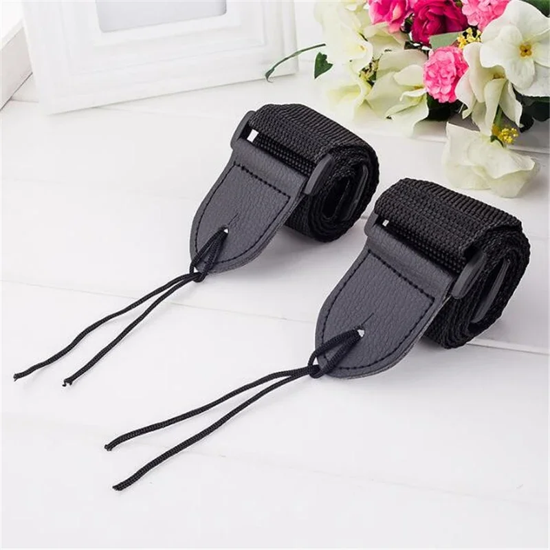 Guitar Strap Leather Head Adjustable Shoulder Strap For Guitar Electric Bass Guitar Parts  Accessories Black New Guitars