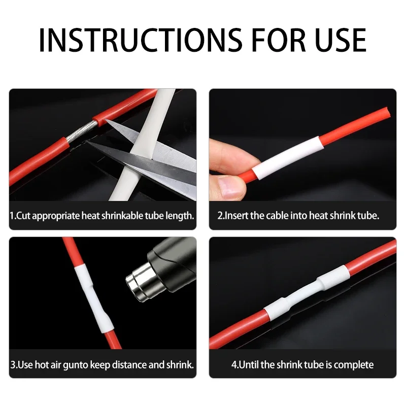 2:1 White Heatshrink Tubing 0.6 1 2 3 5 6 8 10 12 16 20 ~ 80mm Diameter Heat Shrink Tube Sleeving Wrap Wire DIY Connector Repair