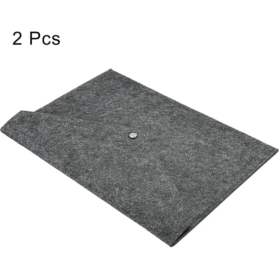 Borsa per documenti Cartella in feltro Confezione da 2 buste A4 Custodia per documenti Organizzatore per ufficio Affari Grigio scuro