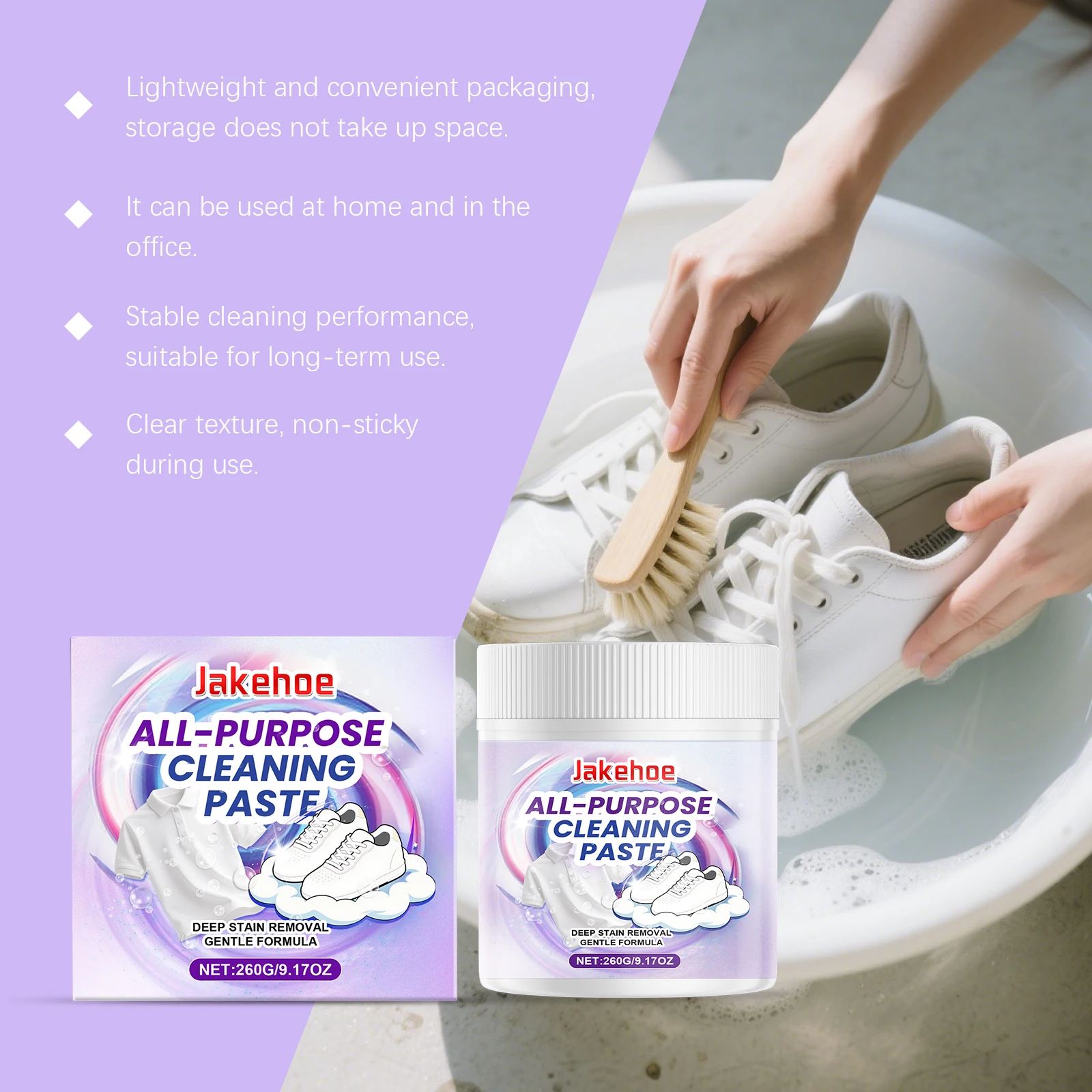 All Purpose Cleaning Paste Decontamination for Clothes Shoes Oil Stain Yellowing Remove Quick Drying House Multi-use Clean Cream