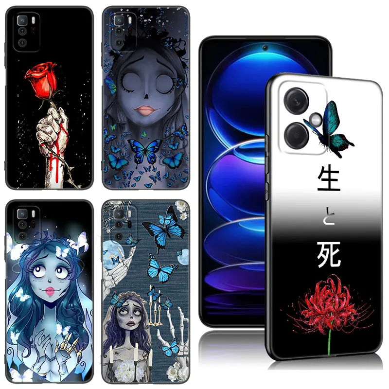 Tim Burton's Corpse Bride Black Silicone Phone Case For Xiaomi Redmi Note 9 10 11 11S 11T 12 13 Pro 5G Plus 9S 10S 12S