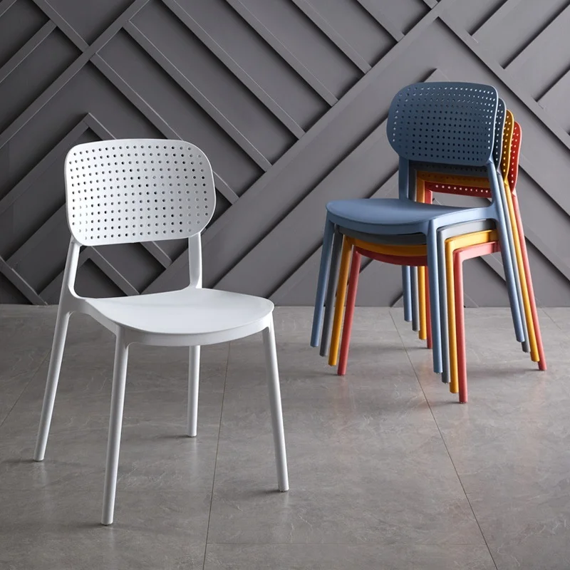 

#Plastic Backrest Dining Chair Minimalist Design for Meeting Rooms Employee Training Coffee Shop Use