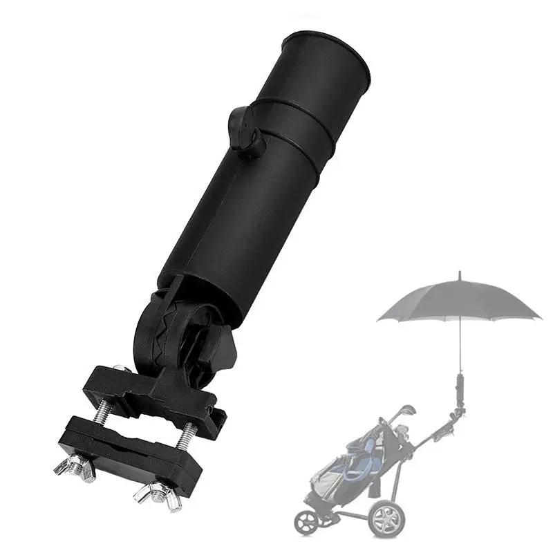 Universal Golf Cart Umbrella Holder Adjustable Golf Trolley Umbrella Stand Clip Buggy Baby Pram Wheelchair Umbrella Bracket