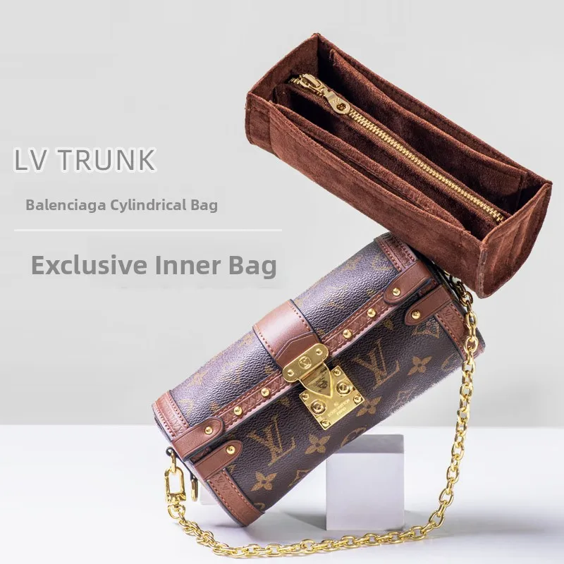 

Новая внутренняя сумка LV TRUNK Babillon, бархатная внутренняя встроенная сумка-органайзер, сумка для хранения, косметичка, круглый цилиндр, ape