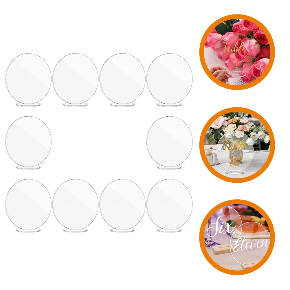 

10Pcs Acrylic Place Cards Reusable Table Number Signs for Weddings Banquets Parties Display Name Cards