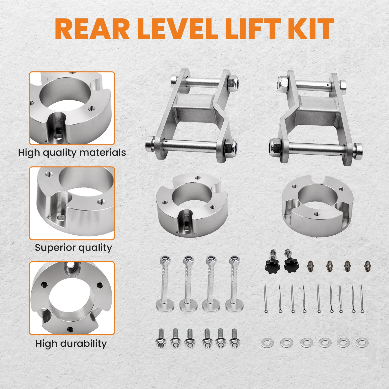 Lift Kit For Nissan Navara D40 Strut Spacers Extended Shackles 2.5" Front 2"Rear
