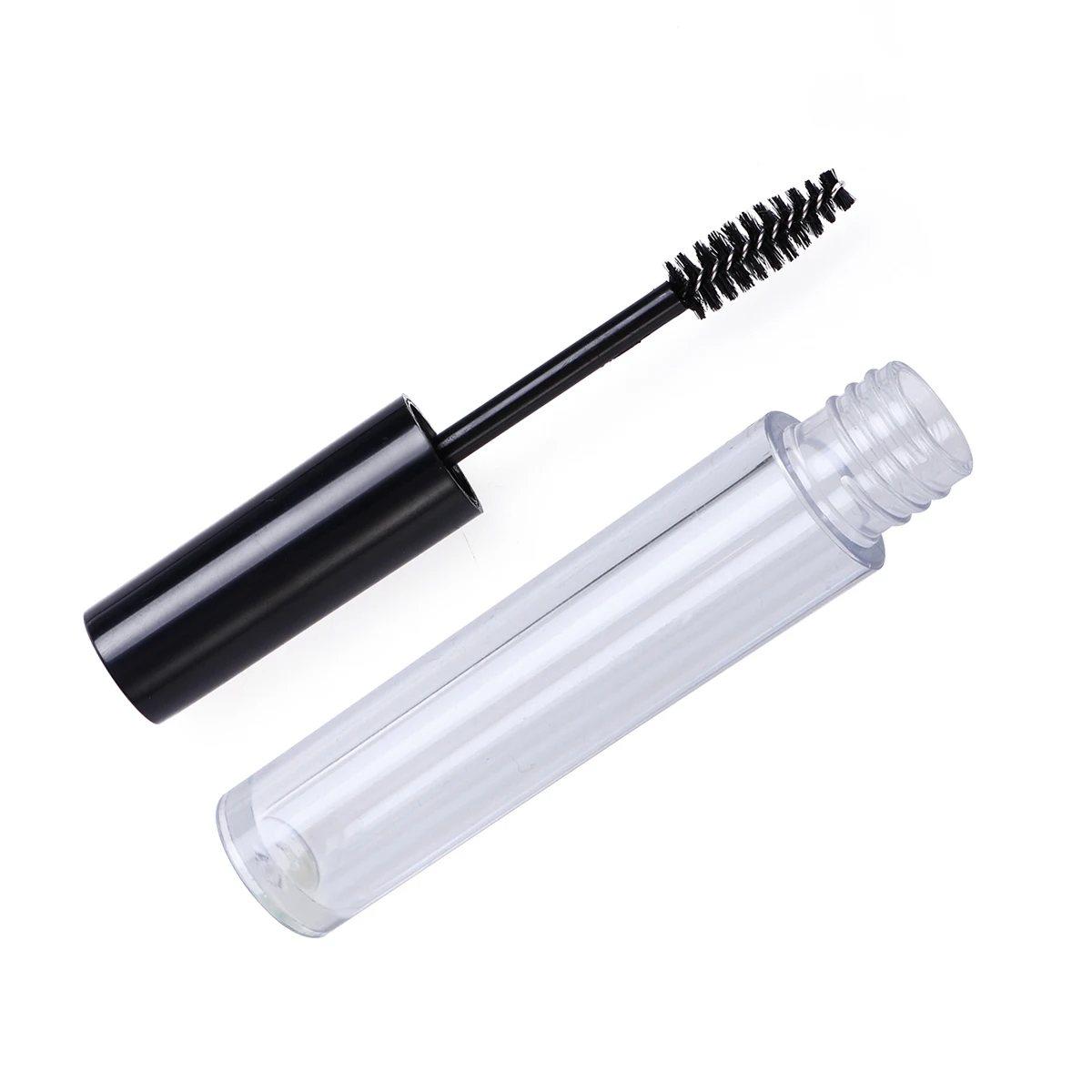 

5pcs Empty Bottle Transparent Mascara Tube Container Black Lid Funnel Travel Mascara Tube Container Eylash Cream Storage