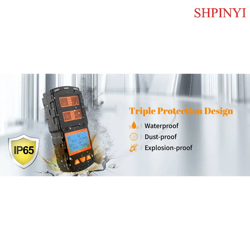 Aikesi Portable 4in1 Multi-Gas Detector Digital Biogas Analyzer Industrial Use Rechargeable Battery Combustible Leak Detector