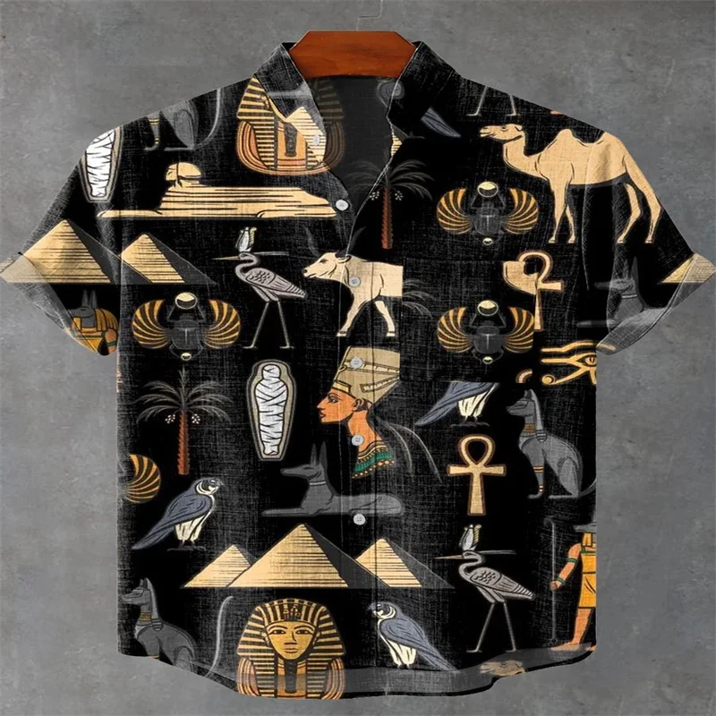 Vintage Abstract Ethnic Rhombus Floral Geometric Stripe Art Print Casual Linen Button Shirt Fast Shipping