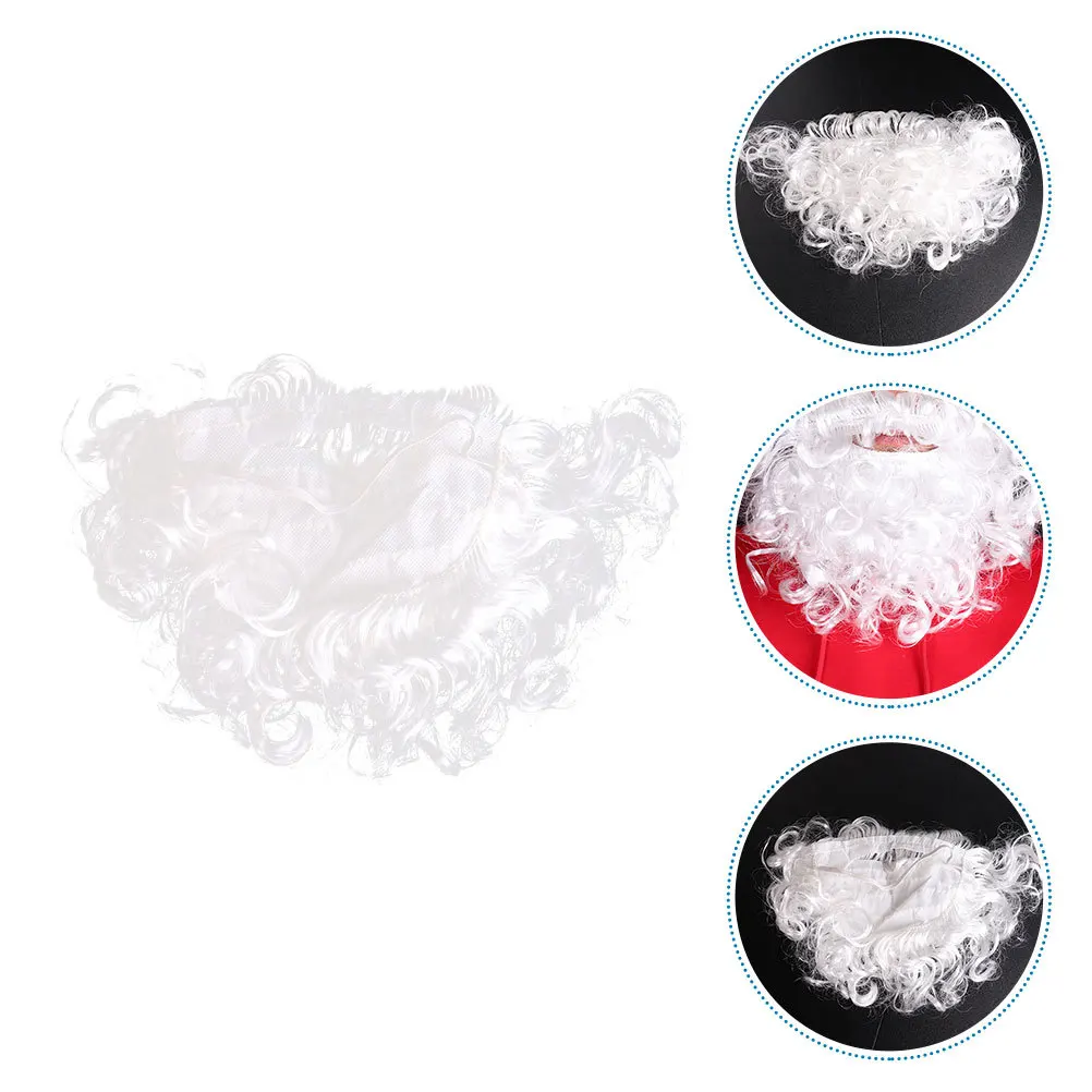 

2Pcs Christmas Prop Beard Santa Claus Fake Beard for Men Women Realistic Appearance Comfortable Fit Holiday Party Use