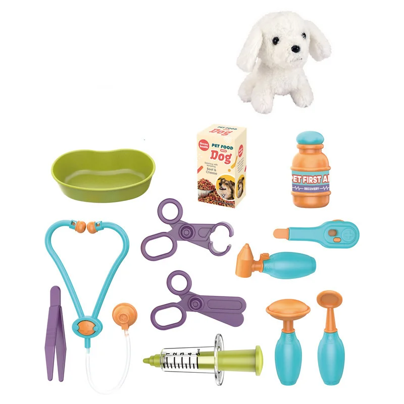 

Детский набор игрушек для ухода за домашними животными, реалистичные инструменты для кормления щенков, ролевые игрушки для домашних животных для взаимодействия родителей и детей