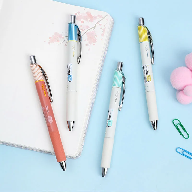 1 Pcs Pentel Gel Pen BLN75L Color Stripe Limited Edition ENERGEL Press Type Quick-drying Black Sign Pen 0.5mm Office Accessories