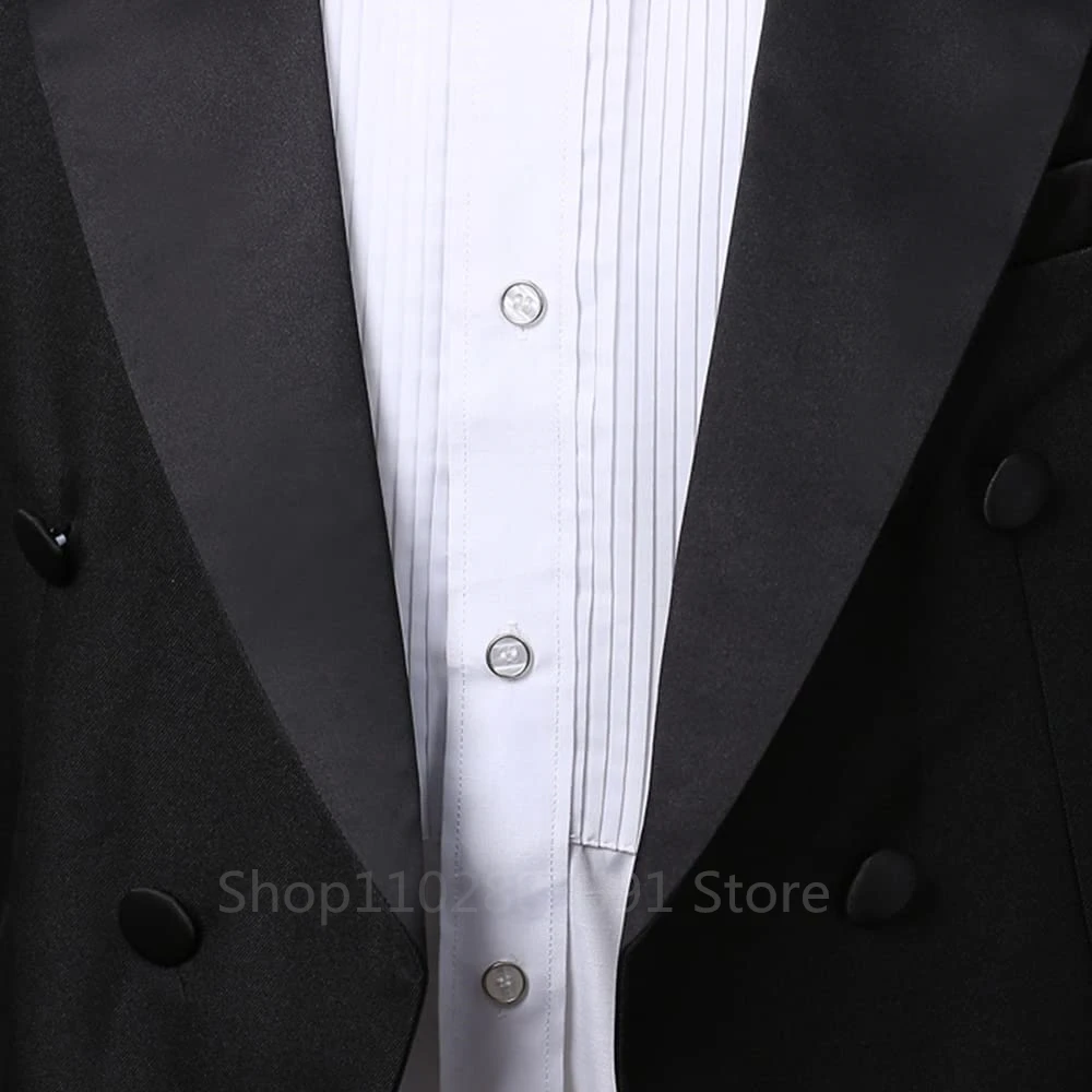 Men Tuxedo Suits Slim Fit Formal Magician Costume Tailcoat Jacket Musician Blazer pants Prince Party Blazer Embroidery Court