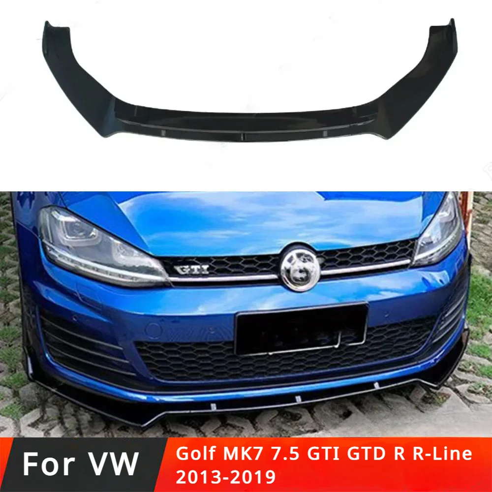 

For VW Golf MK7 7.5 GTI GTD R R-Line 2013-2019 Tuning 3Pcs Car Front Bumper Lip Spoiler Splitter Diffuser Bodykits Cover Gurad