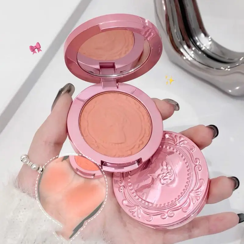 Natuurlijke Blush Voor Wangen Reliëf Roze Poeder Blusher Langdurige Enkele Kleur Matte Blusher Gezicht Make-Up Cosmetica Blost